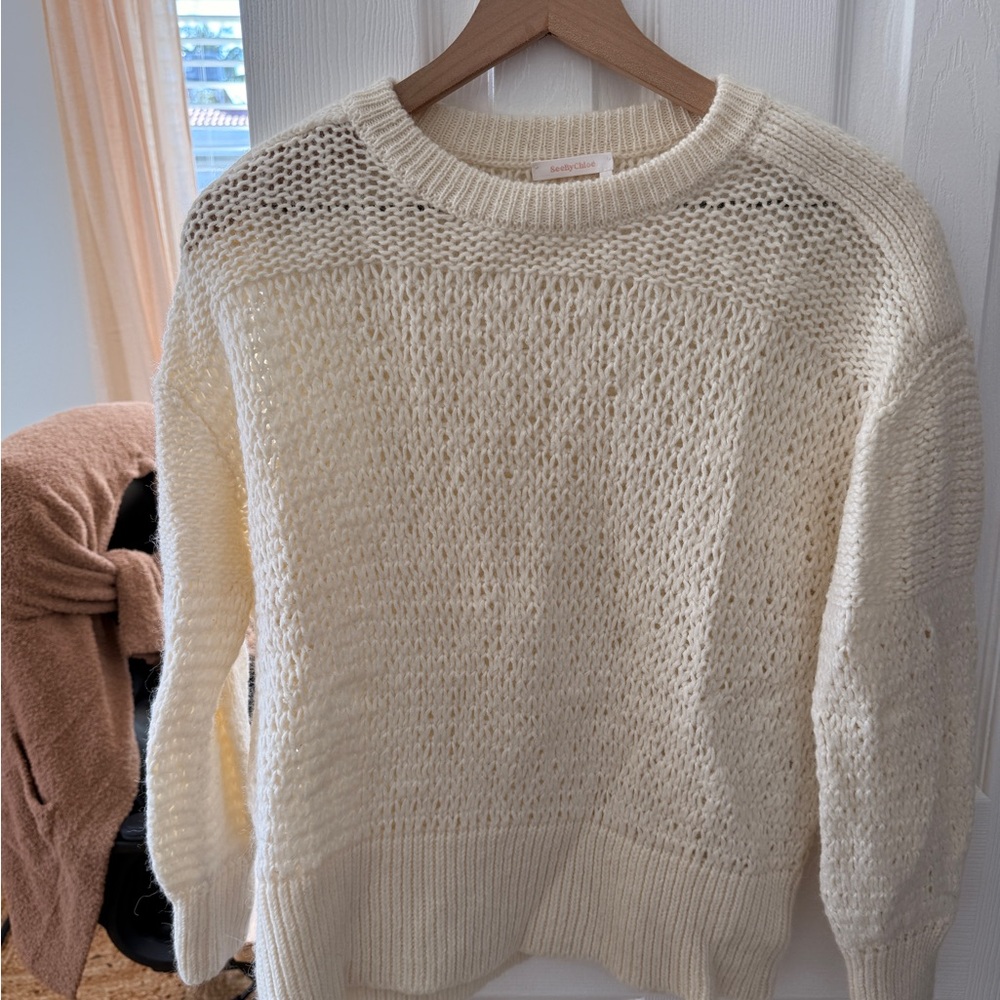 See By Chloe Cream Knit Sweater